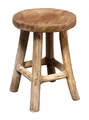 Teak Blumen Hocker 26 x 20 cm - natur / groß - Holz Deko Pflanzen Ständer massiv
