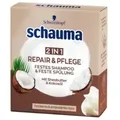 Schwarzkopf schauma Festes Shampoo & Spülung, Repair & Pflege mit Kokosöl, 60g