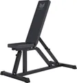 GYRONETICS® Hantelbank - 8-Fach Rückenlehne und 3-Fach Sitz Verstellbar, 120 x 53,5 x 115 cm cm, bis 200 kg Belastbar, Schwarz - Trainingsbank, Schrägbank, Negativbank, Flachbank, Bankdrücken