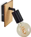 Agnino »Agnino« Wandlampe aus Metall/Holz in Schwarz/Natur