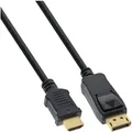 INLINE DisplayPort zu HDMI Konverter Kabel,  4K/30Hz, schwarz, 10m