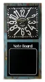 Dekoleidenschaft Wanduhr "Note Board" 60x30 cm mit Keidetafel im Industrie Design, Retro Uhr (Vintage Küchenuhr mit Notiztafel, große Ziffern, Memoboard, Memotafel)