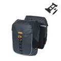 Basil Miles Tarpaulin Doppeltasche MIK - 34L - Wasserdicht - Inkl. abschließbarem MIK-System - Perfekt für Radtouren - Schwarz/Orange