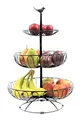 Auroni filigrane Obst Etagere rund 3 Stöckig Obstkorb Obstschale Metall - schwarz - modern - dekorativ für mehr Platz auf der Arbeitsplatte Hingucker - Landhaus Style