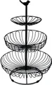Auroni Etagere, Metall mit Vogel, Obstschale - Obstkorb - Obst Etagere - schwarz - 3-stöckig