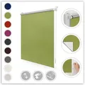 Seitenzugrollo Klemmfix Hitzeschutz, LICHTBLICK ORIGINAL, verdunkelnd, ohne Bohren, freihängend, Klemmfix, mit Thermobeschichtung grün 75 cm x 150 cm