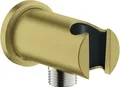 GROHE Wandabgangsbogen Rainshower 26658, mit Halter, runde Rosette, Außengewinde 1/2'', Ganzmetallgehäuse, Eigensicher gegen Rückfließen, cool sunrise gebürstet