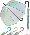 Esprit Glocken-Regenschirm durchsichtig transparent Automatik Rainbow bunt