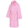 Clinotest Kinderbademantel aus Frottee – Weicher Bademantel mit Kapuze aus 100% Baumwolle, saugfähig und flauschig, ideal für Jungen und Mädchen, mit Bindegürtel, maschinenwaschbar – Rosa