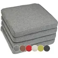 sunnypillow Stuhlkissen 4er Set Stuhlkissen wasserdicht UV-lichtecht BALI, 4er Set 50x50x5cm Grau grau|silberfarben 4er Set 50x50x5cm