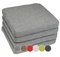 sunnypillow 4er Set Stuhlkissen wasserdicht UV-lichtecht 50 x 50 x 5cm - Polsterauflage Auflage für Stühle/Bänke - Sitzkissen Stuhlauflage für Haus und Garten - Indoor/Outdoor - Grau
