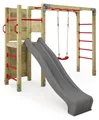 Klettergerüst Wickey FIT Cross 662 mit Rutsche und Schaukel in Anthrazit
