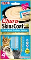 INABA Churu Skin & Coat Cremige Premium Katzenleckerlis mit Omega 3 & 6, Taurine und Vitamin E, Thunfisch & Jakobsmuschel 56 g (1er Pack)