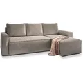 Masseno Ecksofa, Beige, Kunststoff, 3-Sitzer, L-Form, seitenverkehrt montierbar,L-Form, 232x140 cm, Wohnzimmer, Sofas & Couches, Wohnlandschaften, Ecksofas