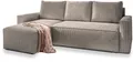 Masseno Ecksofa POTARO mit Schlaffunktion L-Form, Sofa mit Bettkasten, Wohnzimmersofa, Couch, Soffa, Bettsofa, Couchgarnitur- Beige, POSO 02