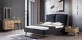 Schlafzimmer Set 4-teilig  modernes Luxusbett 2 Nachttische Kommode inklusive