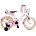 SJOEF Dolly Kinderfahrrad 16 Zoll | Ab 4 - 6 Jahre | Kinder Fahrrad für Mädchen / Jugend | Kleidergröße von 103 bis 118 cm | inklusive Stützr... - Weiß