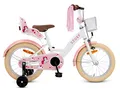 SJOEF Dolly Kinderfahrrad 16 Zoll | Ab 4-6 Jahre | einfache Montage (95% vormontiert) | Kinder Fahrrad für Mädchen/Jugend | Kleidergröße von 103 bis 118 cm | inklusive Stützräder - Weiß