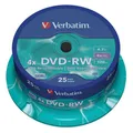 1x25 Verbatim DVD-RW 4,7GB 4x Speed, matt silver 43639