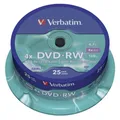 25x Verbatim DVD-RW Rohlinge 4,7GB 4x Schreiben Spindel Cakebox