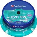 Verbatim DVD-RW 4.7GB/120Min/4x 43639 (VE25) Blu-ray-Rohlinge DVD-RW