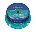 25 Verbatim Rohlinge DVD-RW 4,7GB 4x Spindel