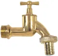 Garantia Auslaufhahn aus Messing Größe 3/4", Wasserhahn inkl. Teflonband