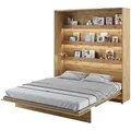 Meblini Schrankbett, Eiche Artisan, Holzwerkstoff, 7-Zonen, Rechteckig, 180x200 cm, Schlafzimmer, Betten, Klappbetten