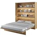 MEBLINI Schrankbett Bed Concept - Wandbett mit Lattenrost - Klappbett mit Schrank - Wandklappbett - Murphy Bed - Bettschrank - BC-13 - 180x200cm Ve... - Braun