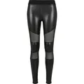 URBAN CLASSICS Leggings Urban Classics Damen Ladies Tech Mesh Faux Leather Leggings (1-tlg) schwarz 5XL