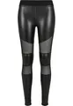 Urban Classics Damen Ladies Tech Mesh Faux Leather Leggings, Black, 5XL