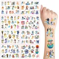 Temporäre Tattoos Kinder, 8 Blätter Blue Tattoo für Kinder, Cartoon Kindertattoos Deko Kindergeburtstag, Geburtstag Party Geschenk Kleine, Hautfreundliche Temporäre