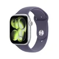 Apple Watch Series 11 GPS 46 mm Smartwatch mit Aluminiumgehäuse in Silber und Sportarmband in Nebelviolett (S/M). Schlafindex, Fitnesstracker, Gesundheitstracking, Always-On Display, Wasserschutz