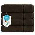 Hammetex Handtücher 50x100 cm 4er Set – 100% Baumwolle Frottier – Oeko-TEX Zertifiziert – Weich, Saugstark – mit Aufhänger, Braun
