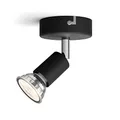 Philips Limbali 1-er Deckenspot (50 W), praktische Deckenleuchte mit flexiblem Spot, GU10 Leuchte ohne Leuchtmittel, schwarz