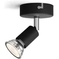 Philips 1er Limbali Decken-/Wandspot in Schwarz mit 1 x GU10 Fassung IP20 - GU10
