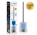 LOOMAID WC-Reinigungsbürste LOOMAID WC-Bürste blau & Halter milchig, (2-tlg), Toilettenbürste Klobürste WC-Bürste Silikonkopf blau/milchig