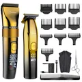 Hatteker Profi Haarschneider Set Bartschneider Herren T-blade Trimmer (golden)
