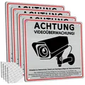 2 Stück Schild Videoüberwachung Privatgrundstück mit DSGVO Hinweis 15 x 15 cm