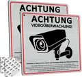Videoüberwachung Schild DSGVO Hinweis 15x15 cm Aluminium Warnschild Klebend