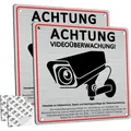 Schild Videoüberwachung Privatgrundstück Aluminium 2 Stück DSGVO Hinweis 15x15cm