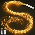 Joycome Lichterschweif 1M 100 LED Weihnachtsbeleuchtung mit Batterie, Timer, Fernbedienung, Lichterstrang 8 Modi Wasserfall Lichterkette Wasserdicht Lichterbündel für Weihnachten Außen Innen Deko