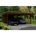 SKANHOLZ Carport "Spessart", BxT: 611 x 846 cm, Firsthöhe: 258 cm, lasiert - braun