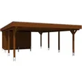 Skan Holz Carport Spessart m. Abstellr. 611 x 846 cm Nuss