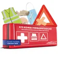 KFZ Verbandstasche 2026 StVO konform, 3in1 Auto Erste Hilfe Set mit Pannendre...