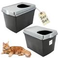 2x Hop In Katzenklo oben einstieg Katzentoilette Top Entry Jump-In Doppelpack