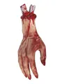 Smiffys Kostüm Blutige amputierte Hand - Horror Halloween deko, Blutiges Körperteil als Trophäe für Halloweengestalten