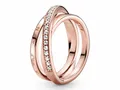 Pandora - Ring - Crossover Pavé Triple Band - Silber - Roségold - 189057C01-60 - Gr. 60