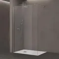 doporro Luxus Duschwand für Dusche Duschabtrennung 50x200cm Walk-In Dusche 8mm ESG-Sicherheitsglas Klarglas inkl. Nanobeschichtung Bremen01K - Silber