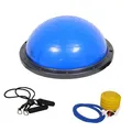 TRUTZHOLM Balancetrainer inkl. Wiederstandsbändern ø 60cm Yoga Gymnastik Balance Half Ball Trainingsball blau max. 158kg belastbar